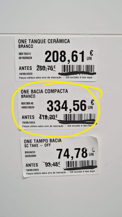 Sanita compacta NOVA Valadares ONE - SEM TANQUE