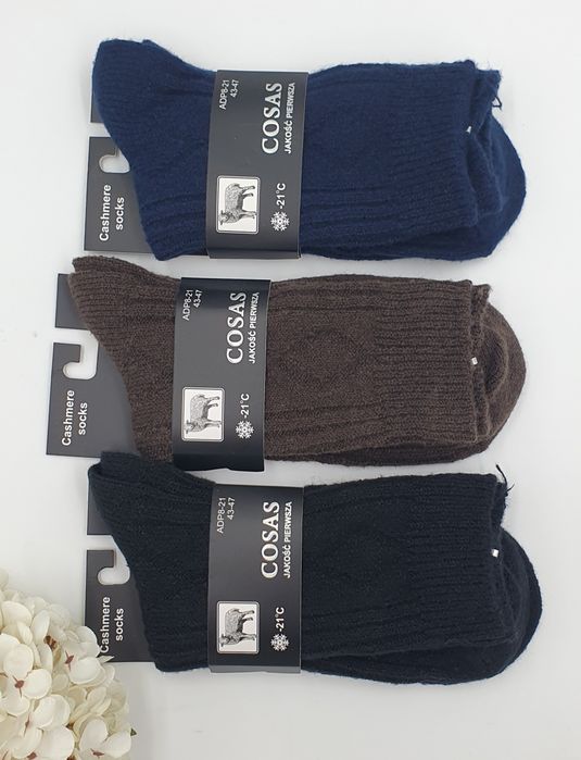 Wełniane skarpetki męskie wełna Angora  thermo 43-47