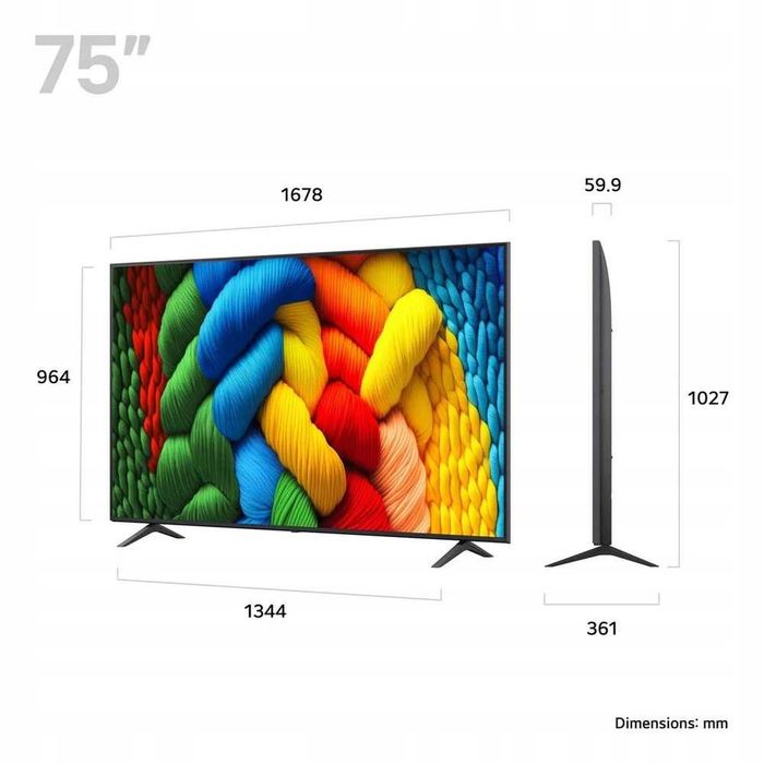 Telewizor Smart TV 75" LG 75NANO80A3B 4K HDR WebOS Magic Dolby HDMI 2.1