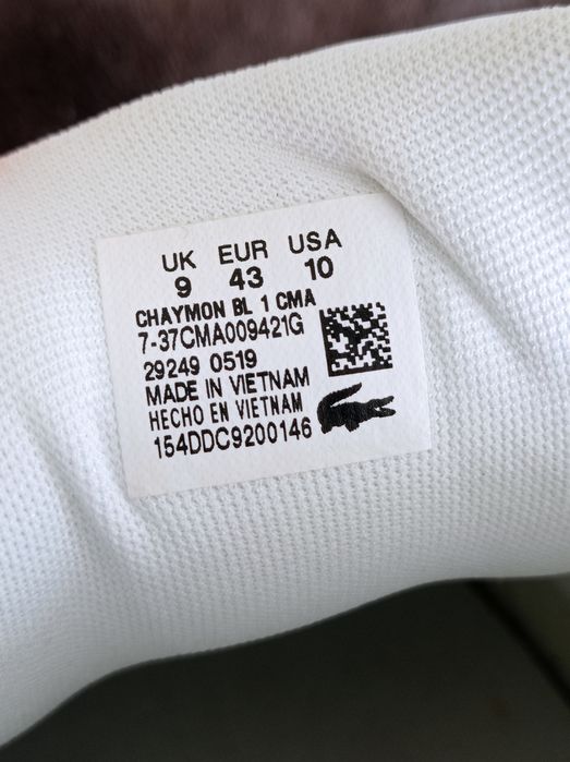Buty Lacoste Chaymon rozmiar 43 białe i Nowe skóra skórzane sneakersy