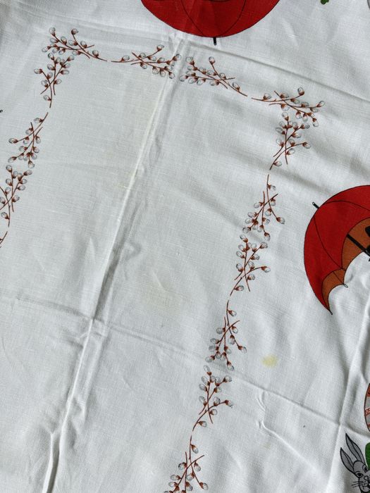 Obrus wielkanocny lniany świąteczny dziecięcy