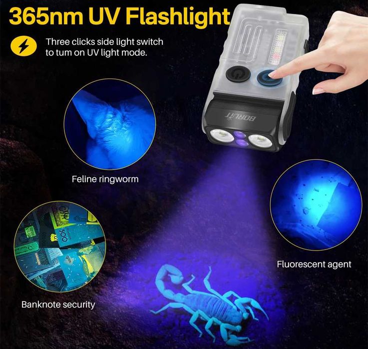 BORUiT V20-1 UV наключний ліхтарик EDC Гарантія Нова версія