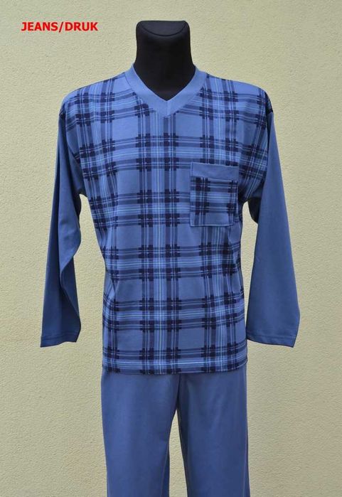 Piżama męska długi rękaw roz.182 XL