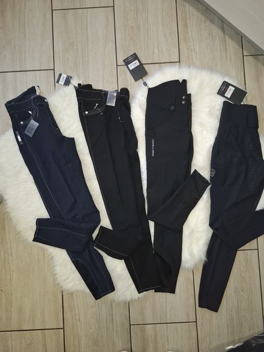 Bryczesy i legginsy jeździeckie Covalliero letnie czarne granatowe roz