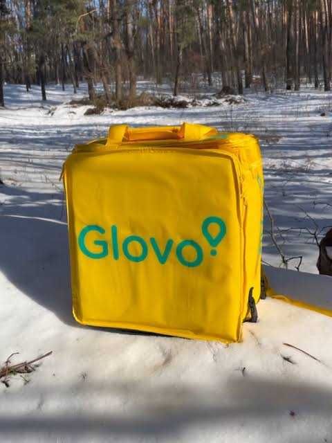 100% Термоизоляционная сумка рюкзак Glovo Backpack для курьера службы курьерской адресной доставки Глово Болт Фуд Вольт Айпост Wolt Bolt Food iPost