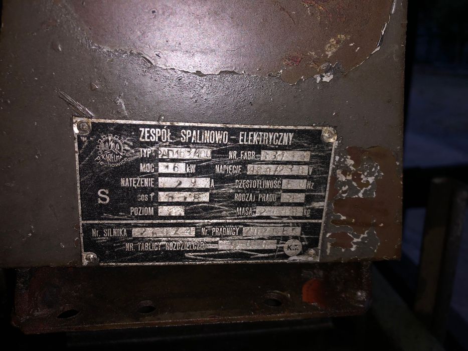 Agregat prądotwórczy przewoźny „wojskowy” 16 KW
