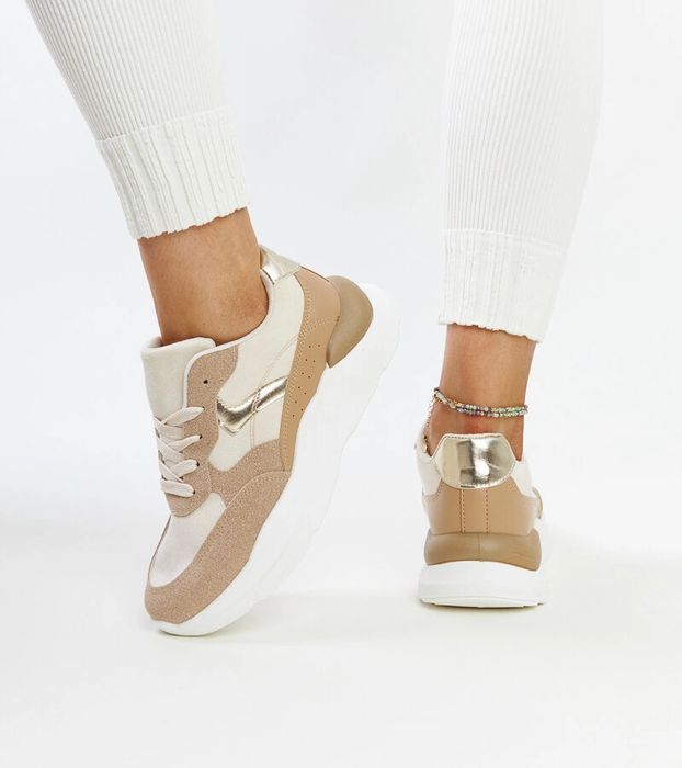 Brązowe sneakersy na platformie Nereida