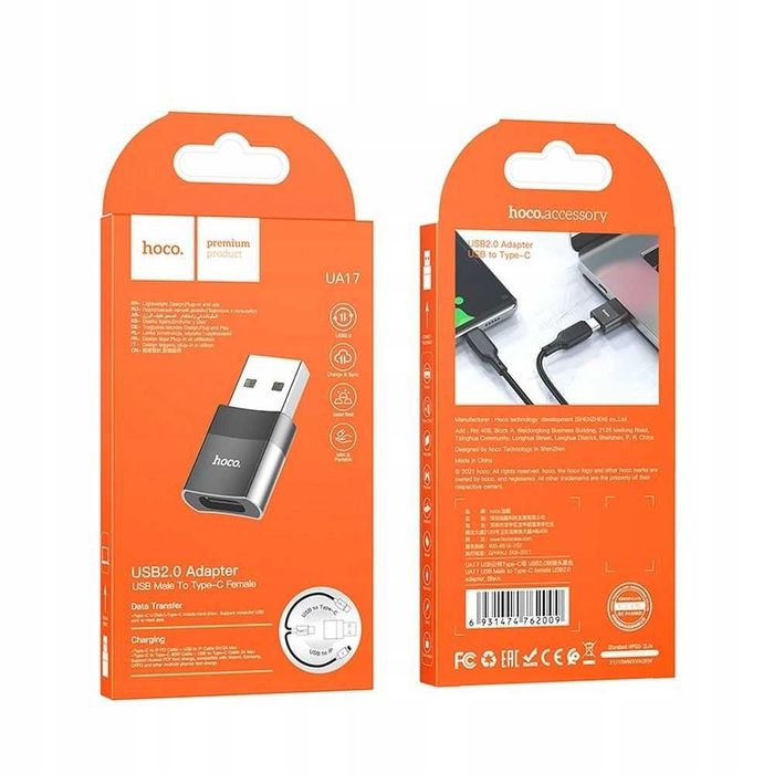 HOCO adapter przejściówka OTG ze złącza USB Typ C do USB (męski) UA17