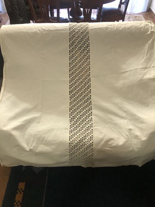 Par de cortinas com croché