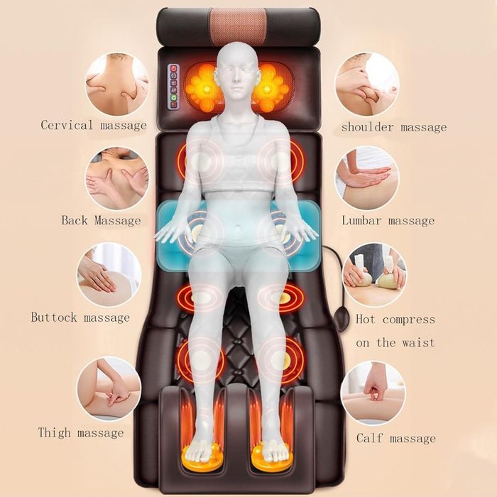 Colchão de Massagem com Aquecimento e Almofada Shiatsu Removível