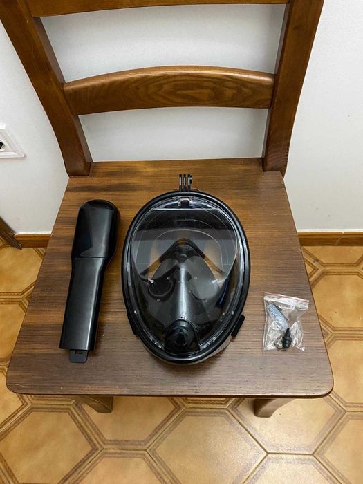 Máscara de Snorkeling Full Face (Easybreath/Subea 900 - Preto) - NOVO