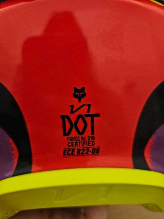 Capacete Fox Racing V1 Emotion (vermelho) L com óculos de proteção