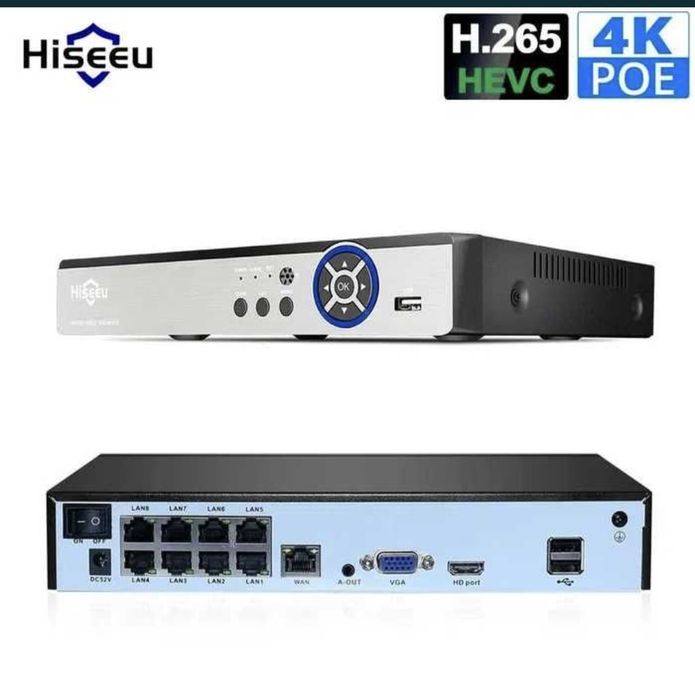 Box Gravação/NUR 8 canais 4K POE . HDMI . VGA . H.265