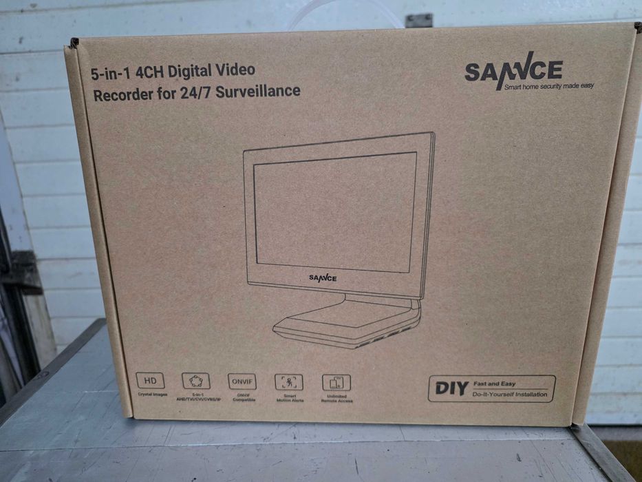 Sistema de Videovigilância SANNCE 10.1" LCD NVR Wi-Fi 4 Canais – Novo