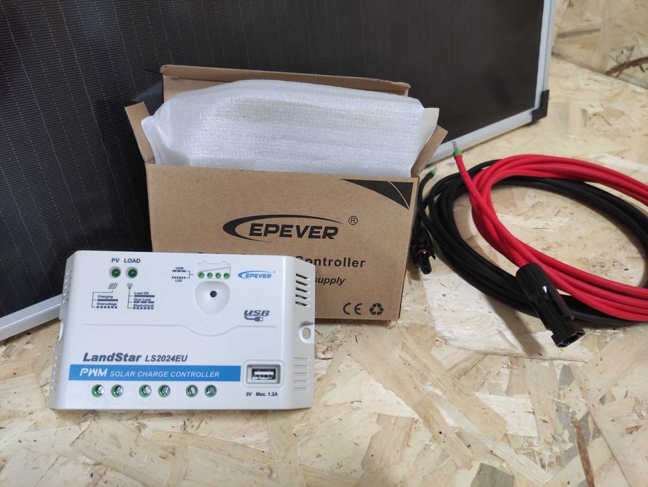 KIT ECO Painél Solar 100W 12V + Controlador Epever 10A + 5 m de cabo