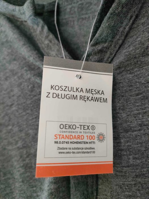 [NOWA] Koszulka męska z długim rękawem - certyfikat OEKO-TEX STANDARD