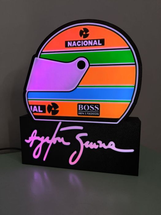Capacete Ayrton Senna led RGB