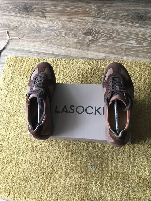 Sneakersy męskie z prawdziwej skóry - Lasocki