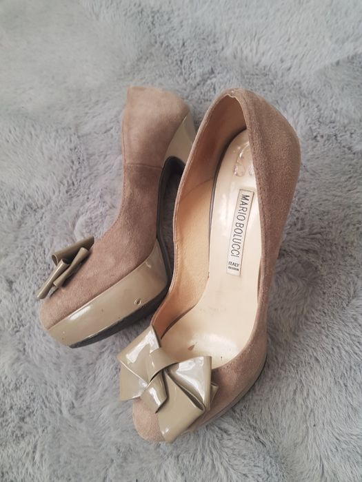Buty 38 beżowe khaki włoskie mario bolucci