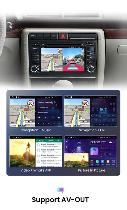 Rádio Audi A4 B6 B7 B8 B9 RS4 Carplay Android Auto GPS wifi BT 2/64GB