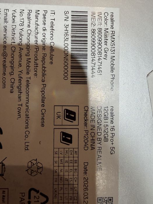 RealMe 16 pro plus