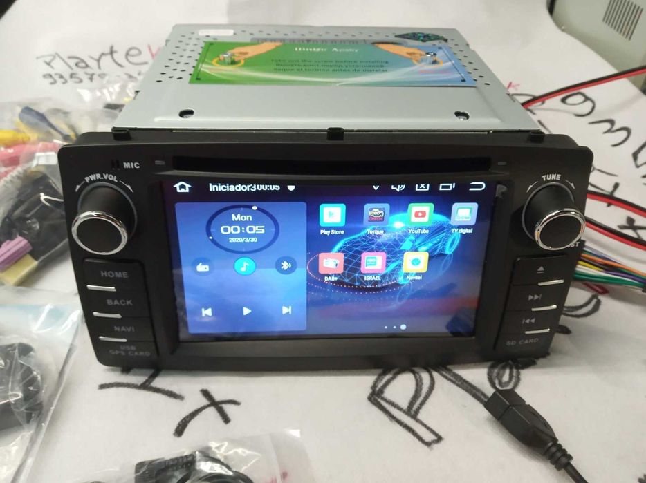 Toyota Corolla E120 Rádio Android CarPlay Android Auto sem Fios GPS