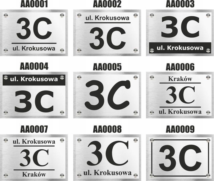 tabliczka z numerem domu adresowa pleksa i aluminium + dystanse i kołki