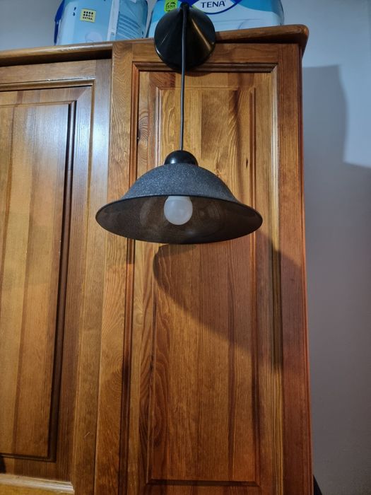 Lampa sufitowa, czarne, grube szkło