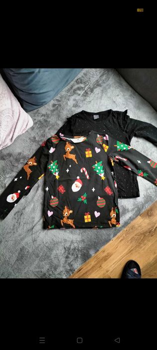 Dwie świąteczne bluzki 122/128 H&M, Little Kids