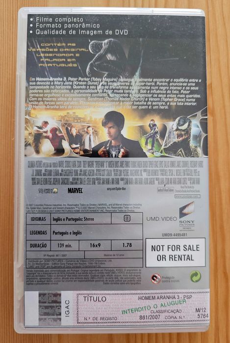 UMD Homem Aranha 3, para PSP