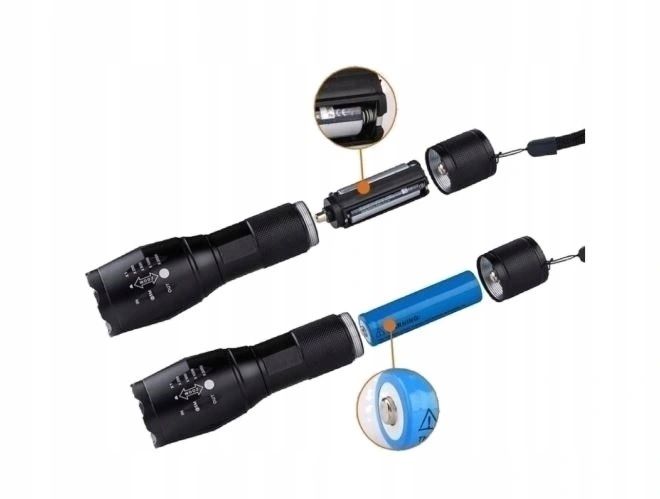 2x LATARKA TAKTYCZNA LED Super Zestaw Z Pokrowcem Etui