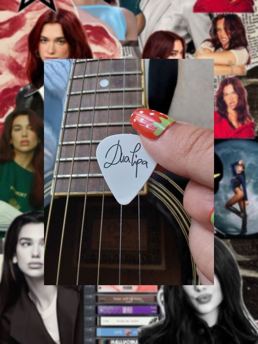 Dua Lipa palheta de guitarra