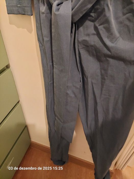 Macacão Azul M com Cinto