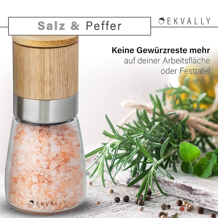 Zestaw Młynków do Soli i Pieprzu z Regulowanym Ceramicznym Młynkiem
