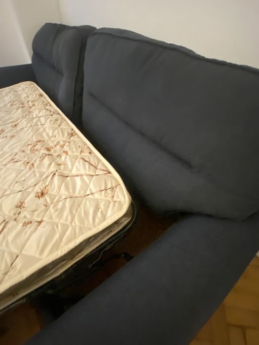 Sofá cama modelo italiano azul marinho (cama casal padrão)