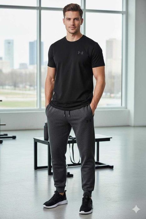 Чоловічий костюм двійка з брюками та футболкою 075 оптом