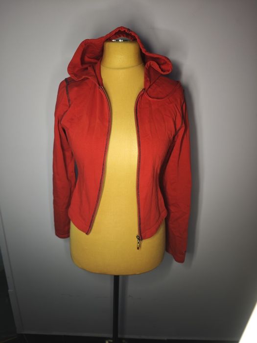 Czerwona bluza Tommy Hilfiger rozpinana z kapturem vintage