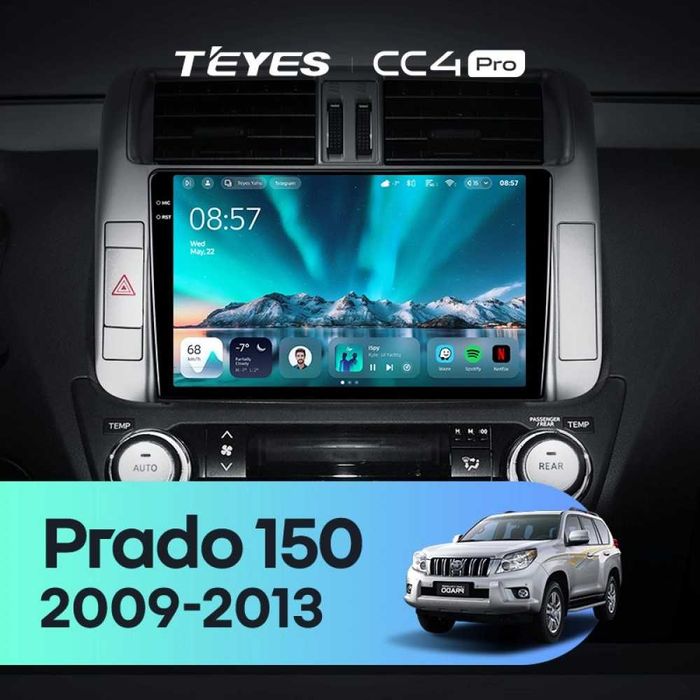 Штатна магнітола Teyes CC4 Pro 2k 8+128 Gb Toyota Land Cruiser  150