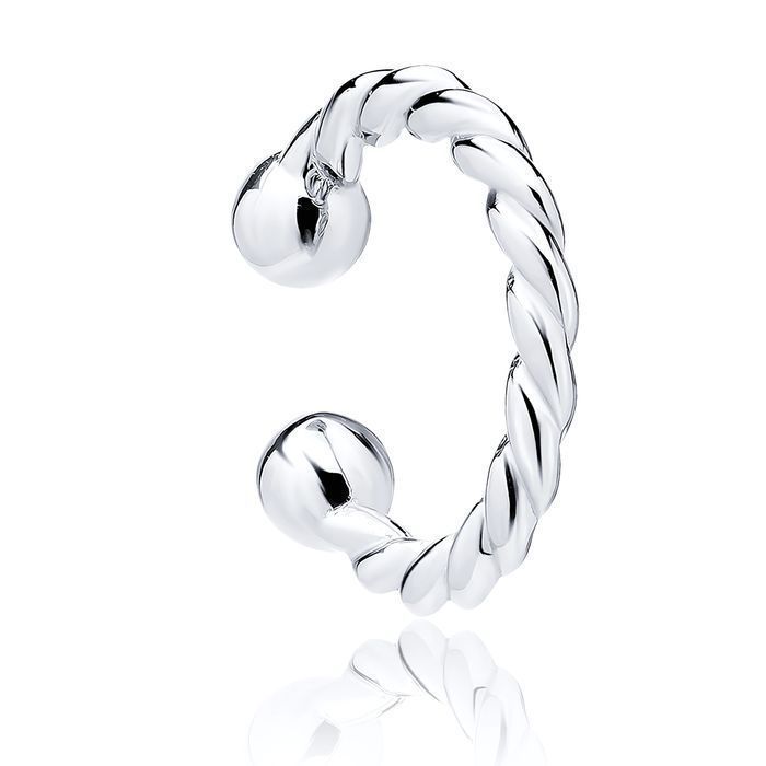 Rodowana Srebrna Nausznica Spirala Na Małżowinę Ear Cuff Z1873Ur