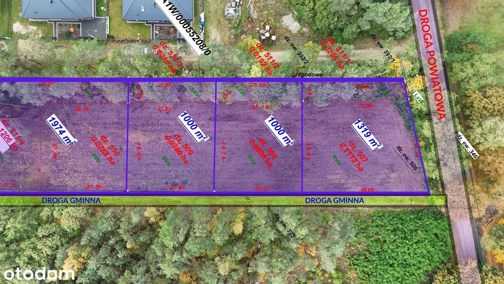 Działka budowlana 1000 m², Karolew, gm. Dąbrówka