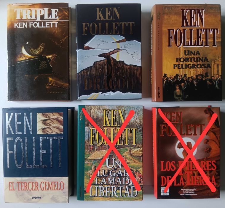 Ken Follett, Tom Clancy, John Le Carré e outros escritos em espanhol