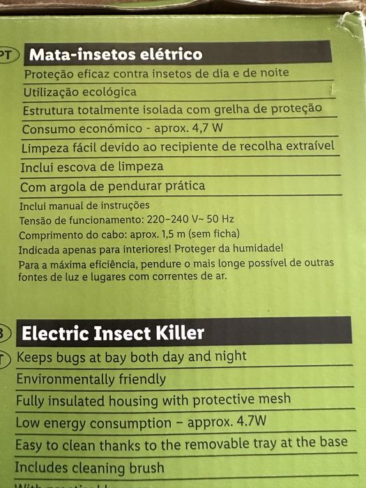 Lampada mata insetos eletrica