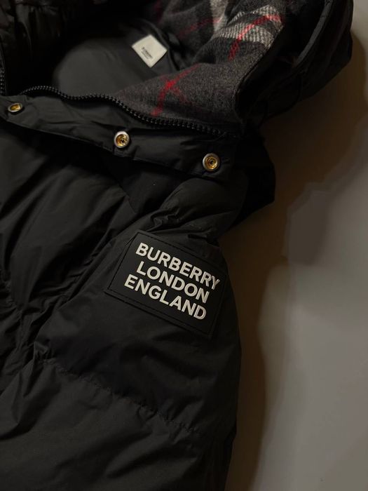 Теплий зимовий пуховик Burberry, стильна модель, розміри S–XL
