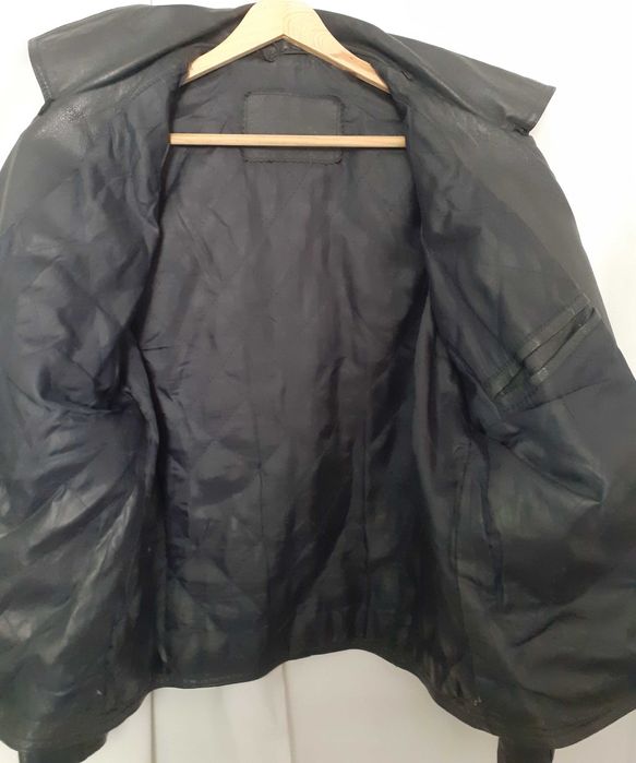 Czarna skórzana (naturalna) kurtka, ramoneska r.L/XL