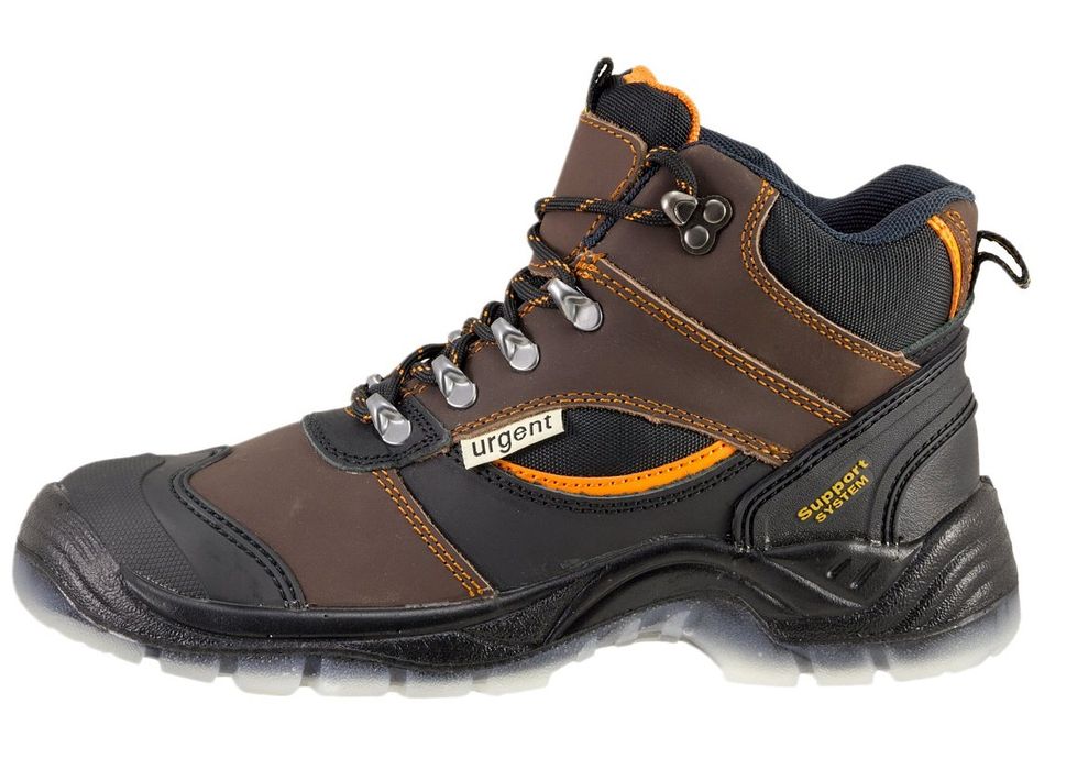 Buty robocze ochronne skórzane z metalowym podnoskiem wysokie BHP 40