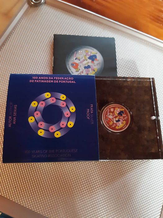 moeda 5€ proof 100 Anos da Federação de Patinagem de Portugal
