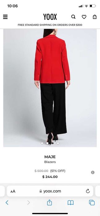 Червоний пиджак Maje