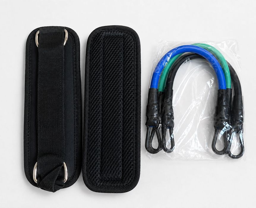 Kit de Treino com Faixas Elásticas de Resistência + Acessórios