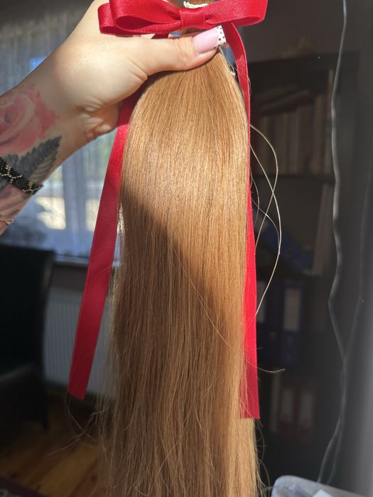 Włosy słowiańskie / Rosyjskie do przedłużania i zagęszczania ŚREDNI BLODN #16 I 53CM I 82G