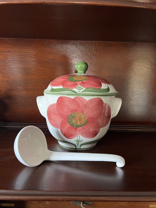 Terrina Vintage OAL Portugal – Pintada à Mão com Concha